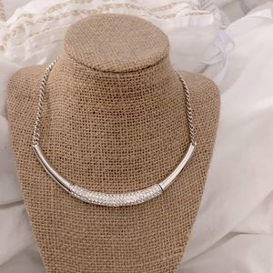 Touchstone white collar crystal necklace